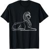 One Line Art Drawing Egyptian Sphinx T-Shirt(3)
