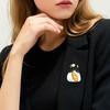Brooch Pin Cartoon Cat Design Zinc Alloy Pin with Rhinestone Inlay Hand-Painted Enamel Suits Coats Sweaters Badge