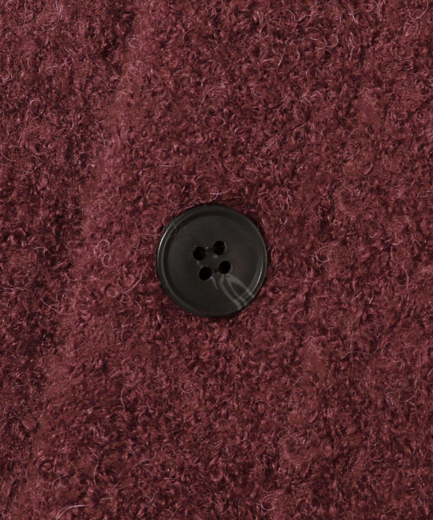 Trillion Wool Boucle Collar Cardigan Knit (Red Brown)