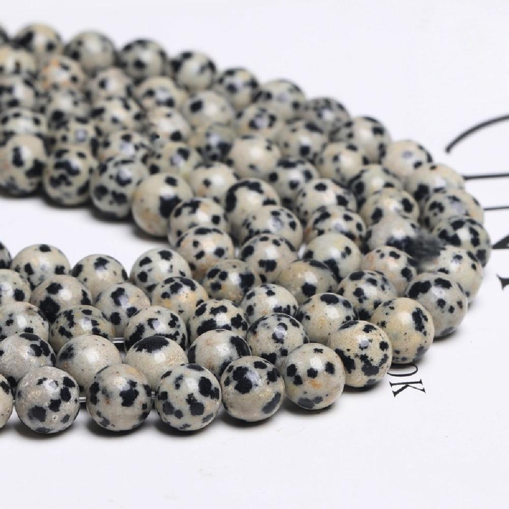 Dalmatian Jaspers Stone 4/6/8/10/12mm Red Green Beads 15"Strand Smooth Loose Spacer Beads for Jewelry Making DIY Bracelets Accessories