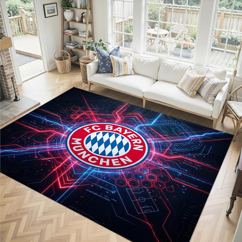 Tappeto in velluto di cristallo con design Bayern Monaco Accogliente Non?Tappeto Stampato Antiscivolo per Camera da Letto Soggiorno Ingresso