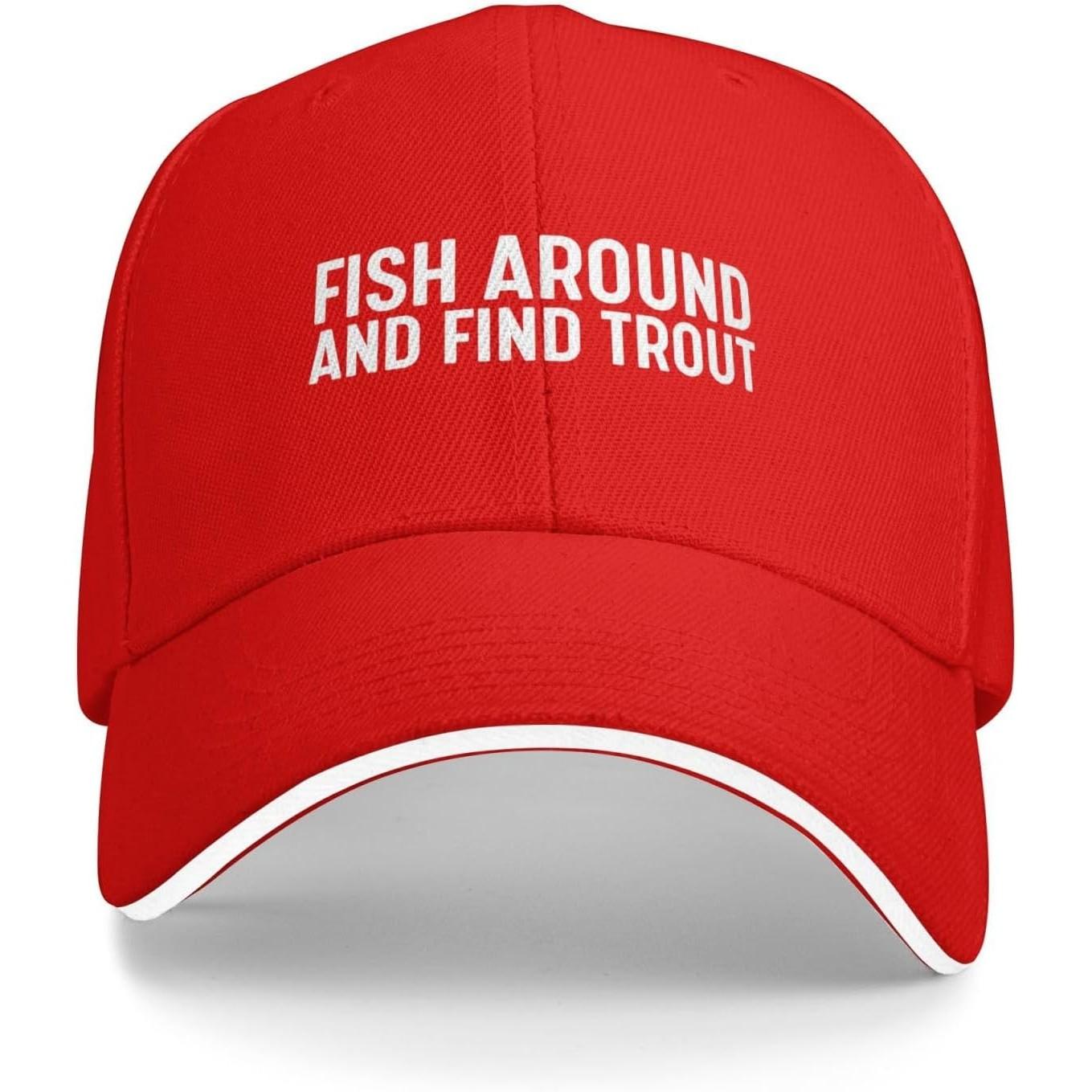 Fish Around And Find Trout Baseball Cap Polyester Casual Sun Protection Adjustable Hat Adjustable