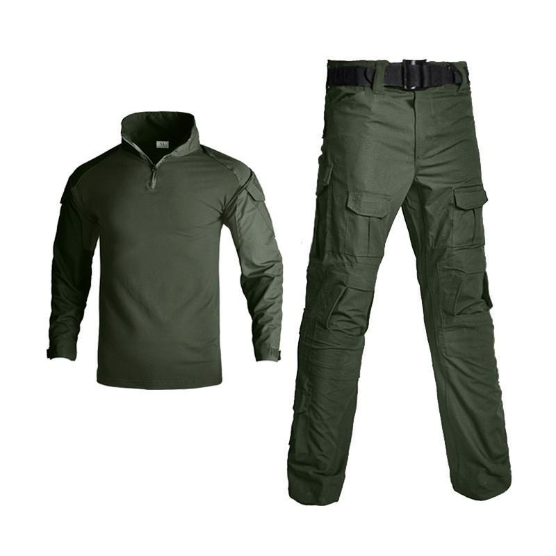 Plus-Size Tactical Camouflage Long-Sleeve Frog Suit Set (No Protective Gear)