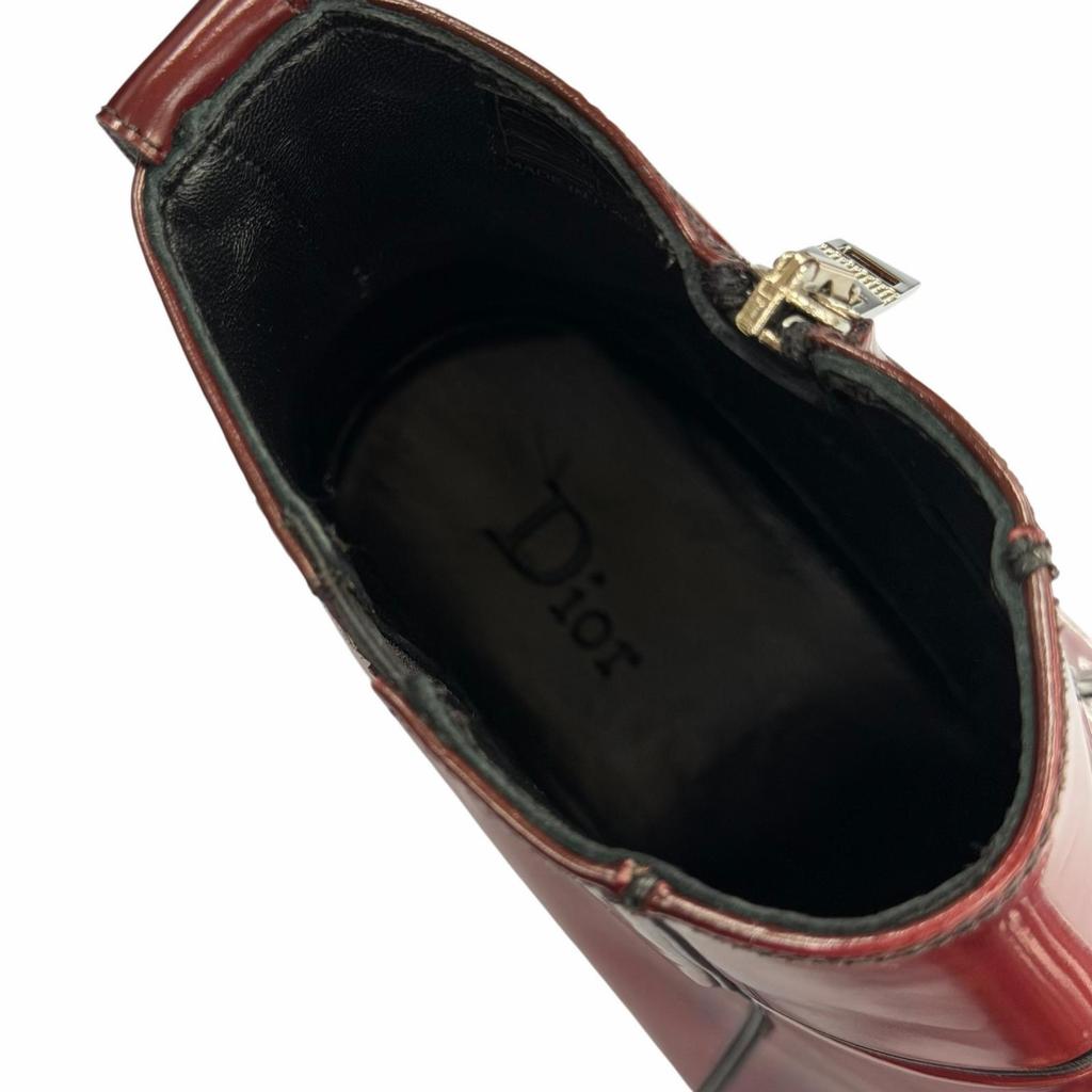 Pristine DIOR short boots HEEL BOOTS Red Patent leather mens Used