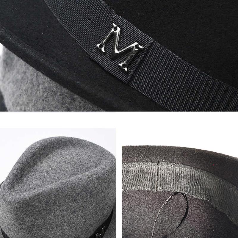 Nuovo cappello jazz in lana imitation cashmere autunnale e invernale, cappello jazz versatile in stile britannico europeo e americano, cappello ispessito antivento e caldo