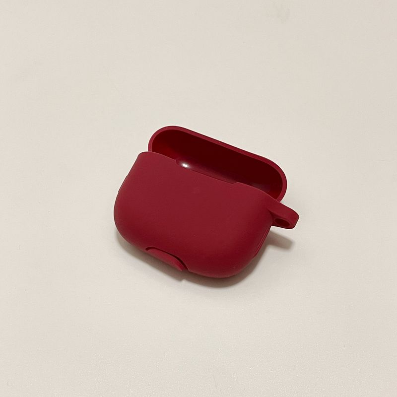 

Apple New Airpods3 Solid Color Silicone Earphone Case Apple Airpods 3 Generation Wine Red