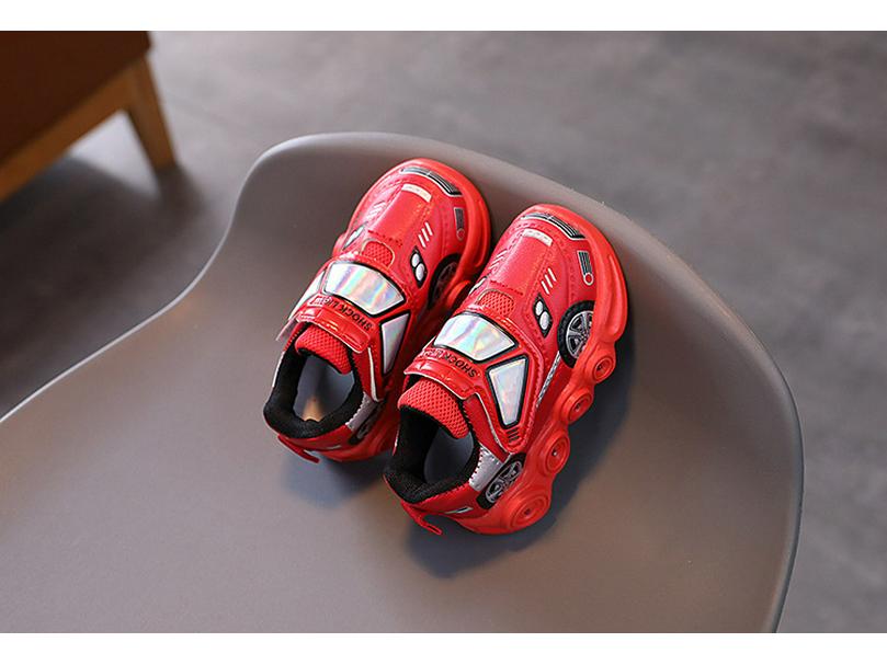 Autumn 2025 Kids' Light-Up Velcro Sneakers - Non-Slip Cartoon Design for Boys & Girls