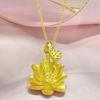Gold Lotus Meimei O-shaped Chain Necklace - Women's Versatile Chinese Style Long Necklace