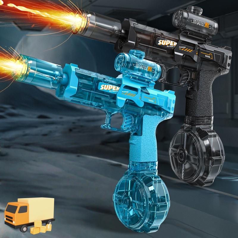 Firelight Electric Auto Water Gun - Integrated Linked Recoil & Pulse Flame Light Effects, Water Fight Toy