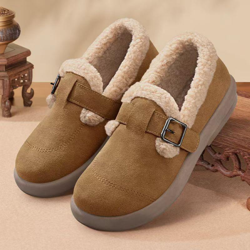 Autumn and winter non-slip new warm and non-slip fluffy thickened beanie shoes cotton shoes 35