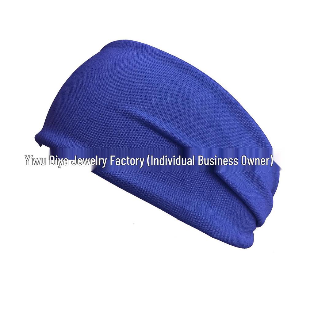 Unisex Elastic Sports & Yoga Headbands, Sweat-Absorbing Cotton Hair Accessories, Solid Colors