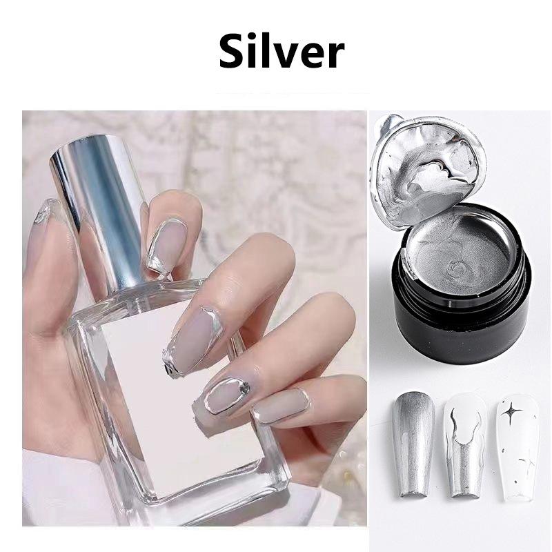 French Mirror Metallic Nail Polish, Japanese Gold and Silver Lining, Thread Drawing, and Edge Binding Gel Polish.