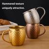 Moscow Pony Cup, Hammer Patterned Cup with 304 Stainless Steel Inner Liner, Suitable for Cold Drinks, Beer, Cocktails, Bars