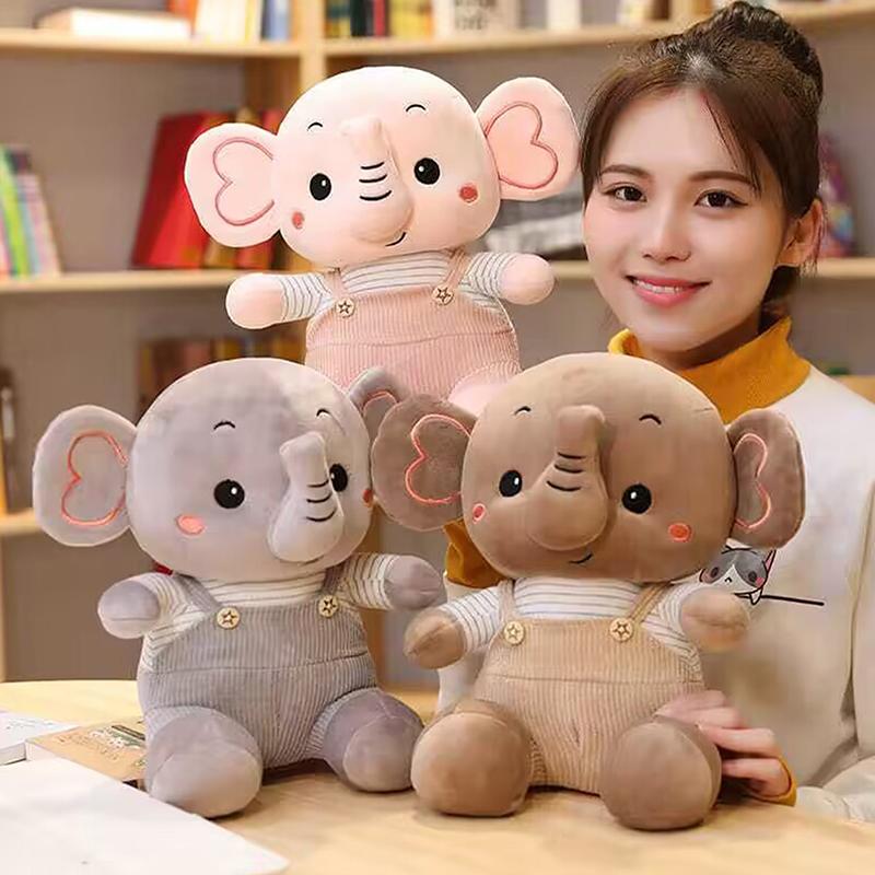 Cartoon Elephant Plush Toy Cute Animal Stuffed Doll Soft Plush Doll Home Decor Grab Machine Doll Throwing Doll For Children Gift