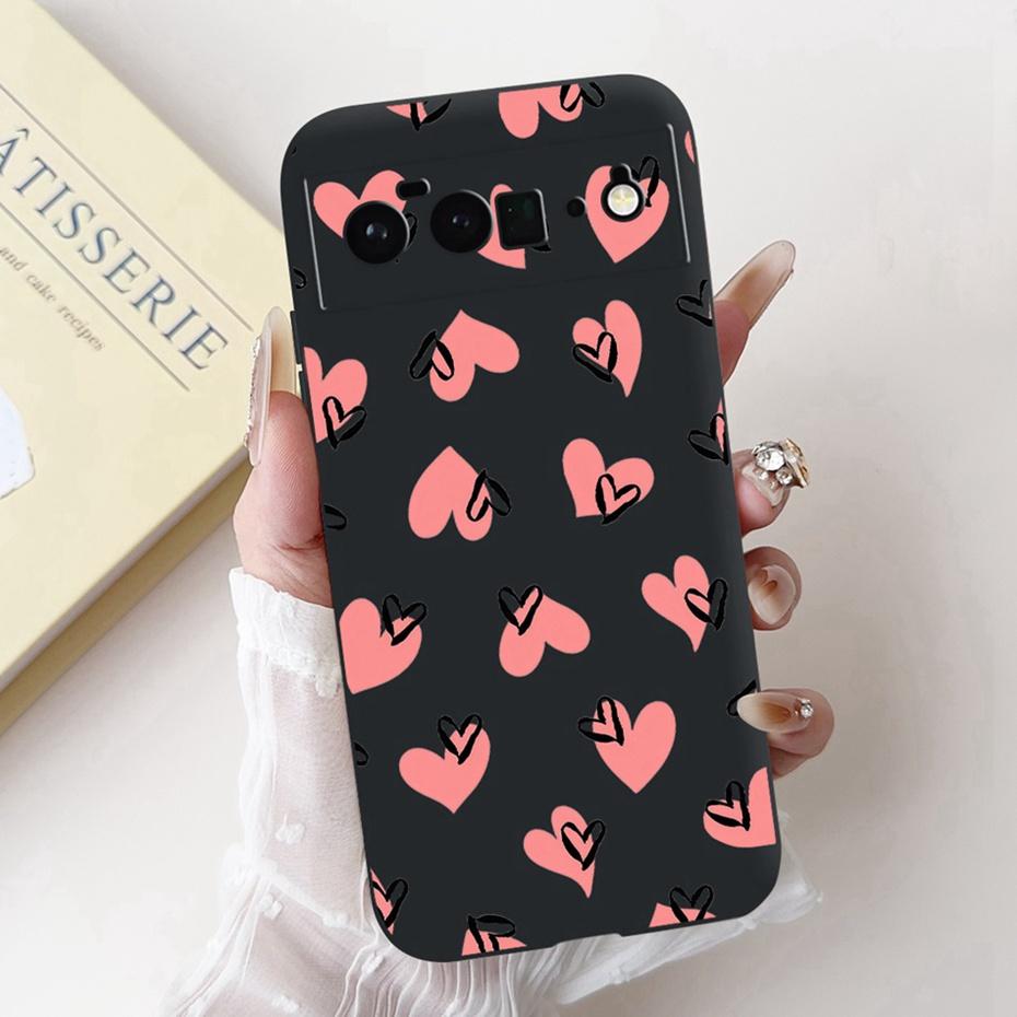 Fashion Painting Phone Case For Google Pixel 6 Pro 6a Black Silicone Soft Cover For Google Pixel6 Pixel6a 6Pro Cases Bumpers