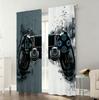 2PC Graffiti Gaming Controller Curtains - Black & White Abstract Print Window Drapes for Boys Bedroom Game Room Decor