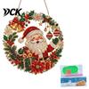 Christmas Window Decorations Faux Diamond Art Ornament, DIY Santa Claus Sun Catcher Kit, Rhinestone Acrylic Hanging Ornaments Xmas Wreath Ornament