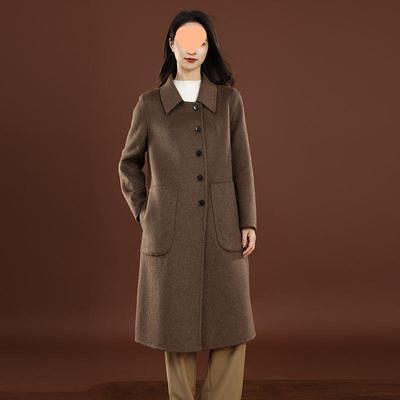Korean Style High-End Woolen Coat for Women - 2025 Autumn/Winter Mom's Casual Long Wool Coat