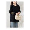 Women Loose Long Sleeve Crew Neck Pullover Sweatshirt Chinese Style Color Block Plus Size Top