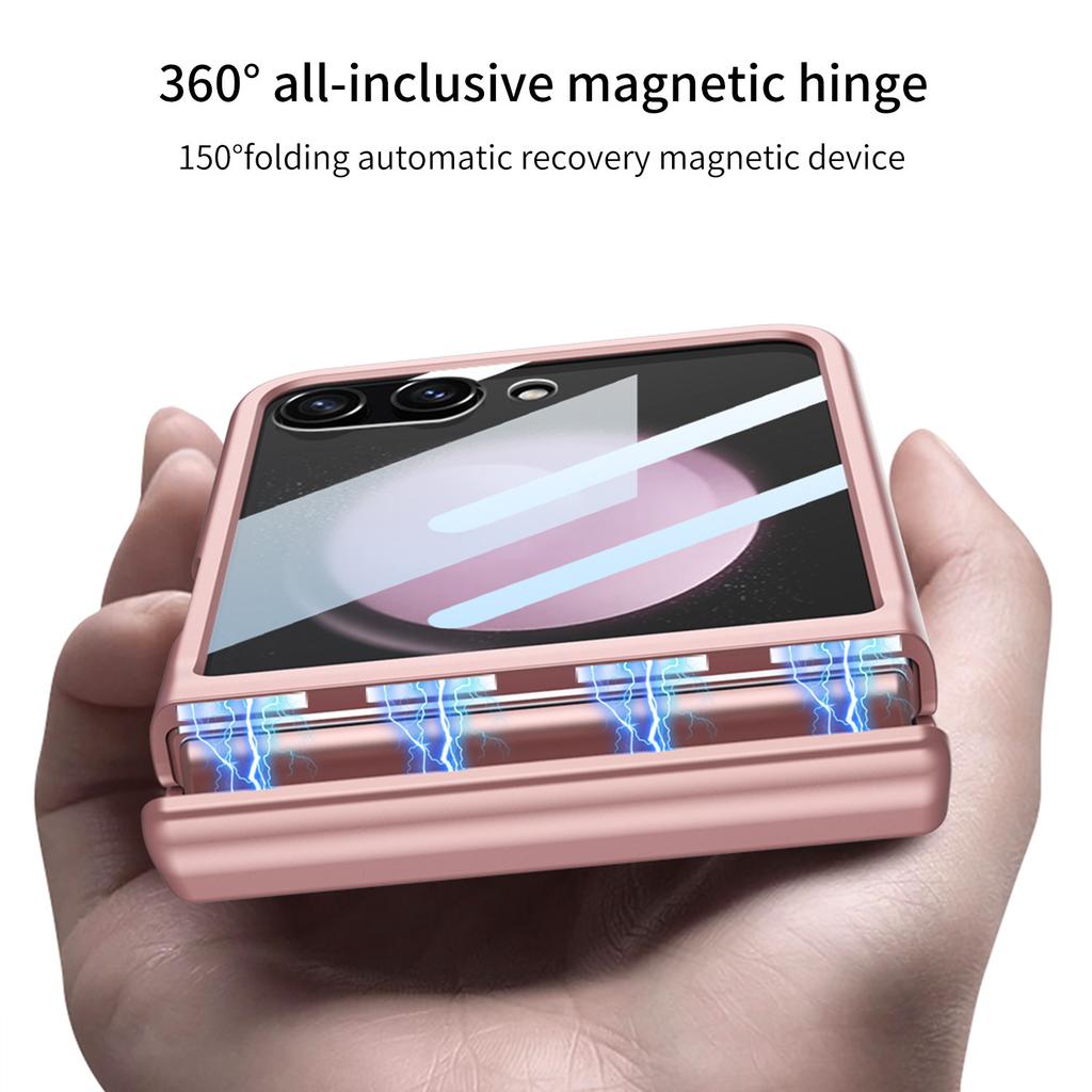 Applicable to Samsung Zflip1 mobile phone case magnetic hinge case film integrated large window flip1 anti-drop protective case
