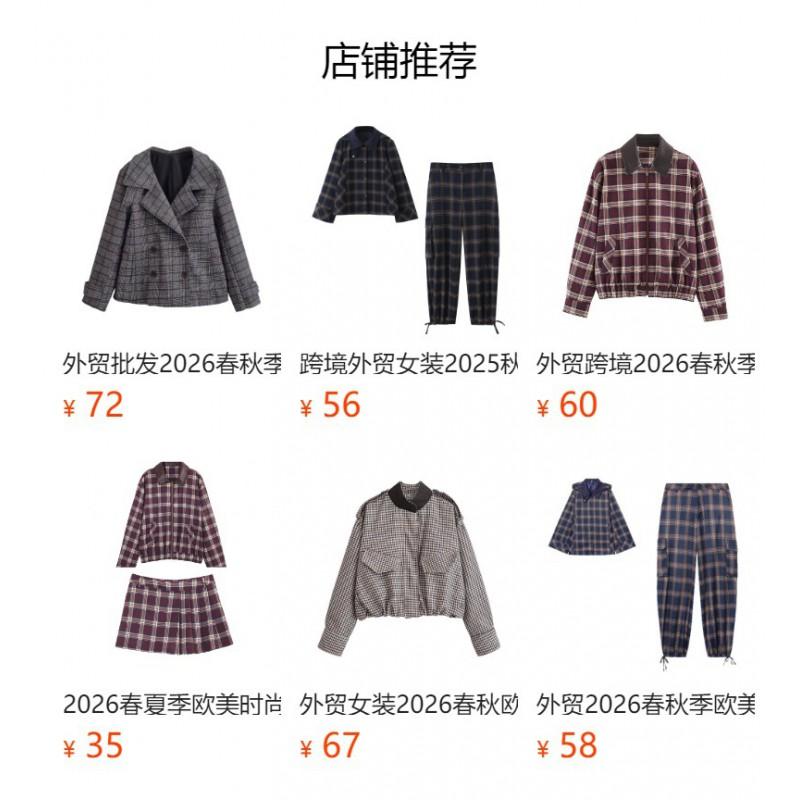 Womens 2026 Oversized High Neck Plaid Jacket Loose Fit Streetwear Coat Long Sleeve Zipper Front