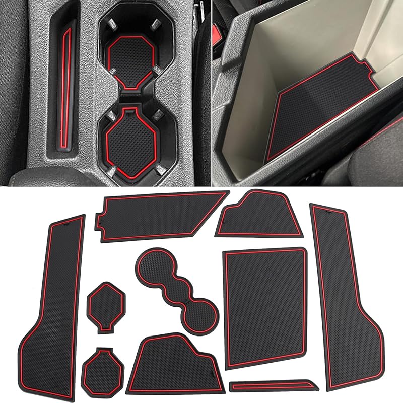 Auovo Protector Mats For Volkswagen Jetta Accessories 2025 -2024 Fit Cup Holder Erts Door Console Liners Dust Mat Car Interior Trim(10-Pc Set)(Dark