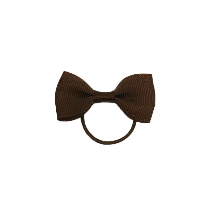 Children’s 2-inch Solid Color Ribbed Hair Tie with Bow – Girls' Flat Knot Elastic Hair Accessories