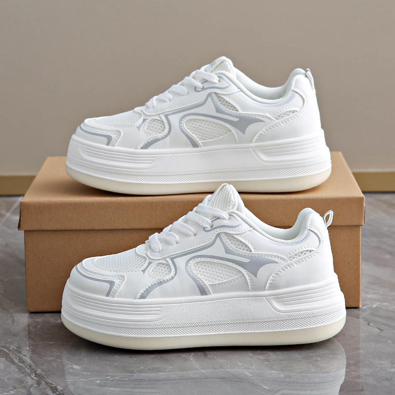 

2025 лето новая корейская версия дышащие туфли на платформе тренд инс студенческие повседневные туфли женские толстая подошва женские взрыв Y8619 40 бежевый