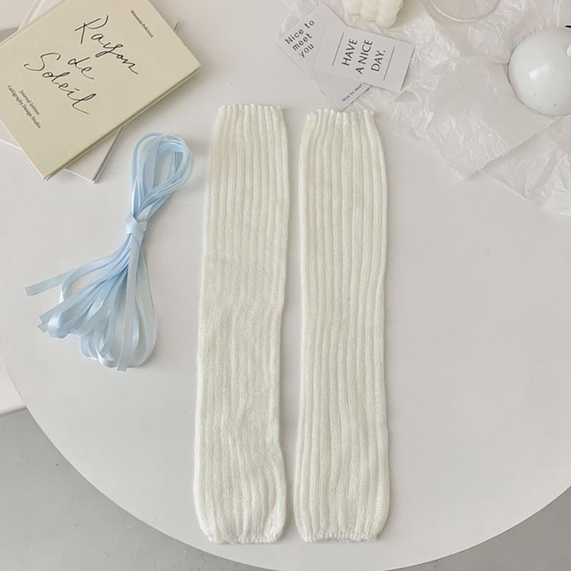Japanese Style Leg Warmers Gothic Knit Long Socks Leggings Gaiters Autumn Winter Cuffs Ankle Heaps Socks