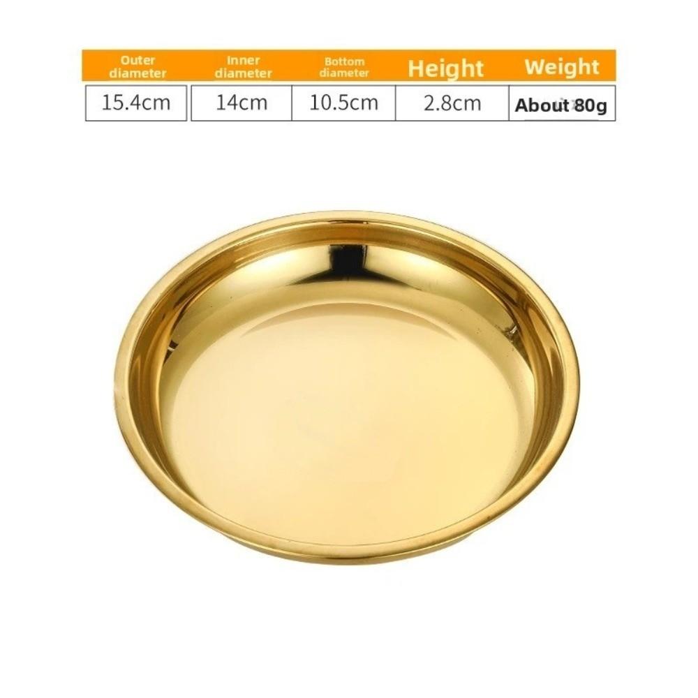 Silver Stainless Steel Round Plate Shallow Tray Rustproof Easy Clean Outdoor Camping Tray Flat Baking Cake Plate Restaurant