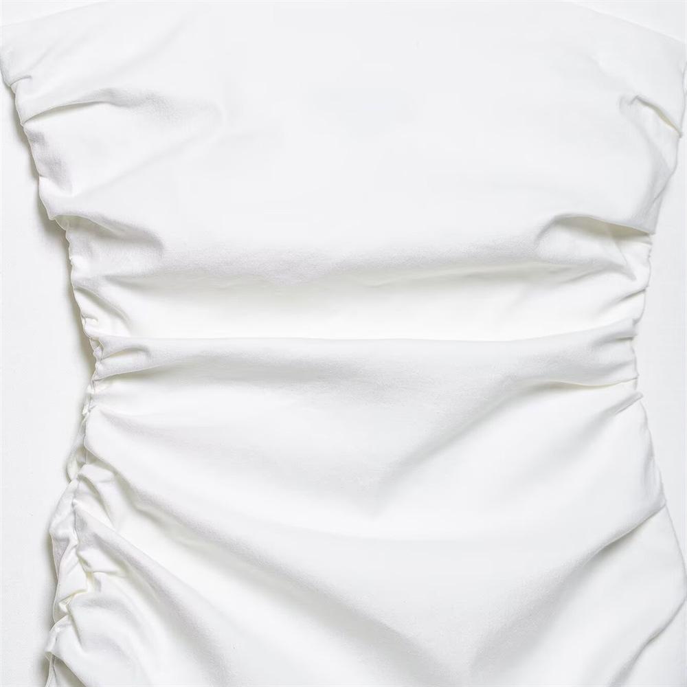 2025 Spring/Summer Women's Elegant Slim Fit Strapless Patchwork Midi Dress