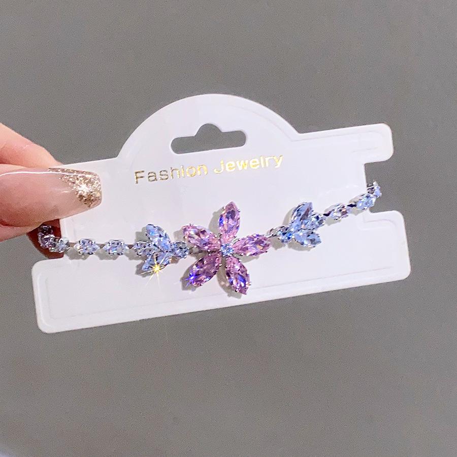 Bracciale con Ciondolo Fiore in Zircone Coreano - Gioiello Elegante Stile Mori Girl