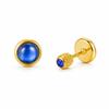 Birthstone Stud Earring for Women,18k Gold Plated Stainless Steel Cat Eye Stone Flat Back, Dainty Everyday Jewelry