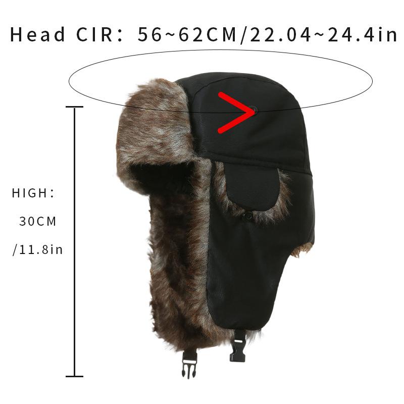 Men'S Warm Soldier Hat Winter Pilot Patrolman Earmuffs Polyester Fiber Warm  Ski Hat Windproof Cold Hats