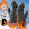 Trendy Winter Thickened Gloves Warm Stretch Knit Mittens Fleece Wool Full Finger Guantes Female Cycling Windproof Crochet Gloves