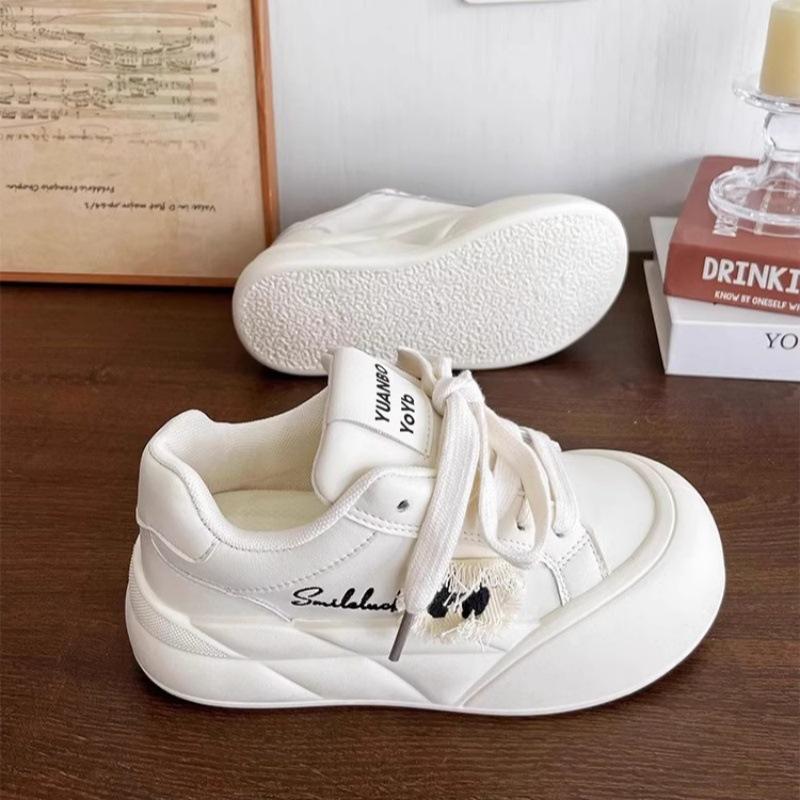 Dívčí boty na platformě s velkou hlavou 2024 nové podzimní a zimní dětské korejská verze chlebíčkové ležérní sportovní obuv plátěnky vlna