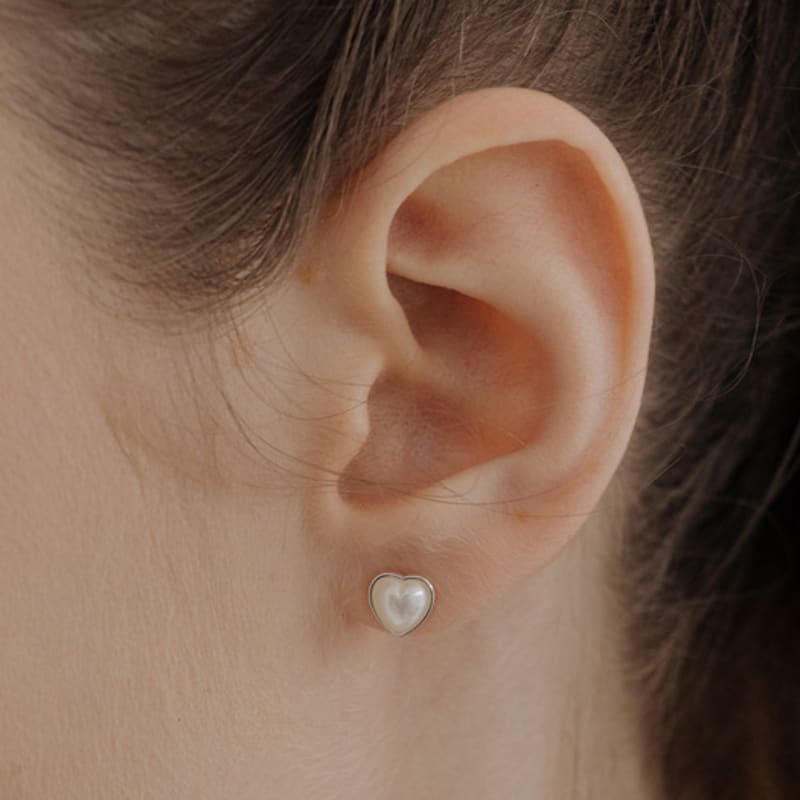 HAS [Silver925] HTY016 Lovely heart pearl earrings