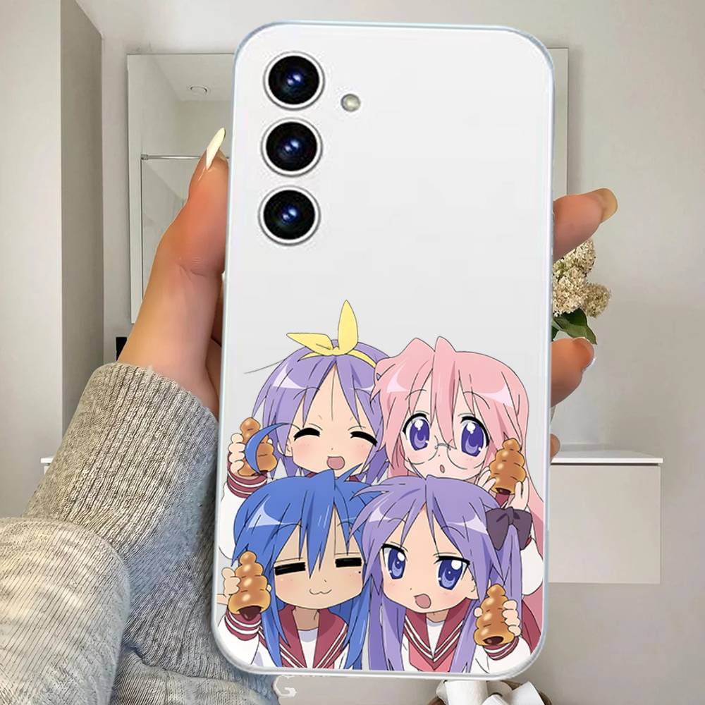 Kawaii Anime L-Lucky Star HD Clear Transparent Phone Case For Samsung Galaxy A52,A12,A51,S24,S23,S22ULTRA,S21 Edge,S20LITE,Plus,