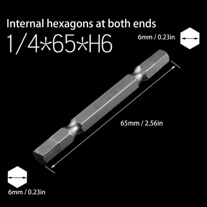 6pcs Double Headed Magnetic Hex Driver Bits Alloy Steel Magnetic Hex Bits For Long Lasting Performances And Efficiency