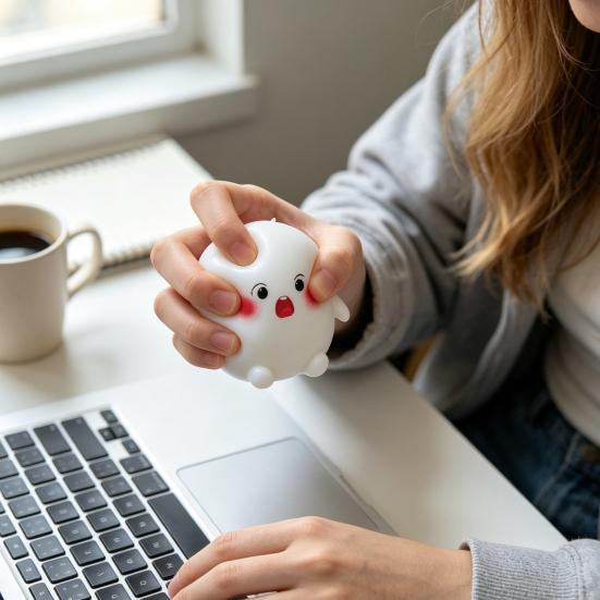 Steamed Bun Squeeze Toy Cartoon with Steamer Stress Relief Dough Hand Ball Sensory Fidget Toy Anti-Anxiety Travel Relaxation Tools