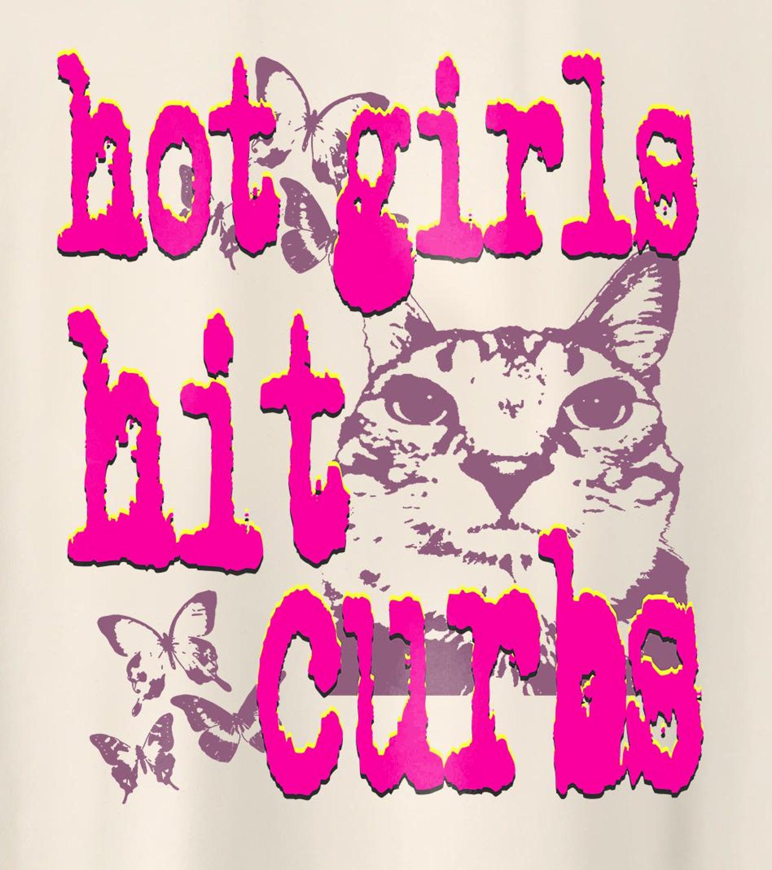 Hot Girls Hit Curbs - Unisex t shirt, Y2K Iconic Funny It Girl Meme Shirt, Sassy tee, Unhinged Cat Meme T-Shirt 2XL