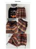 Fair Isle Fleece Two-Way High-Waisted Lantern Skirt for Women, Autumn/Winter Collection