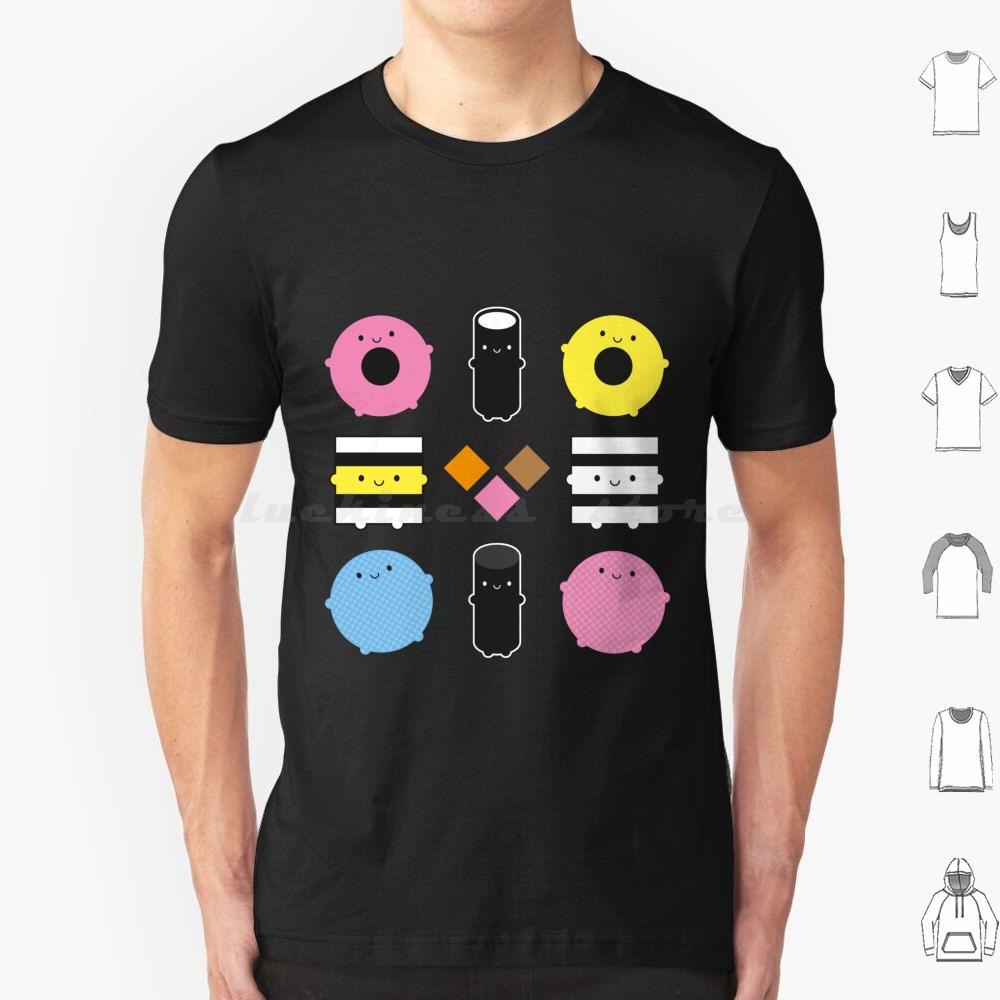 Kawaii Candy Liquorice Allsorts T Shirt Big Size 100 Cotton Liquorice Allsorts Licorice Candy Sweets Pick And Mix Kawaii Cute S
