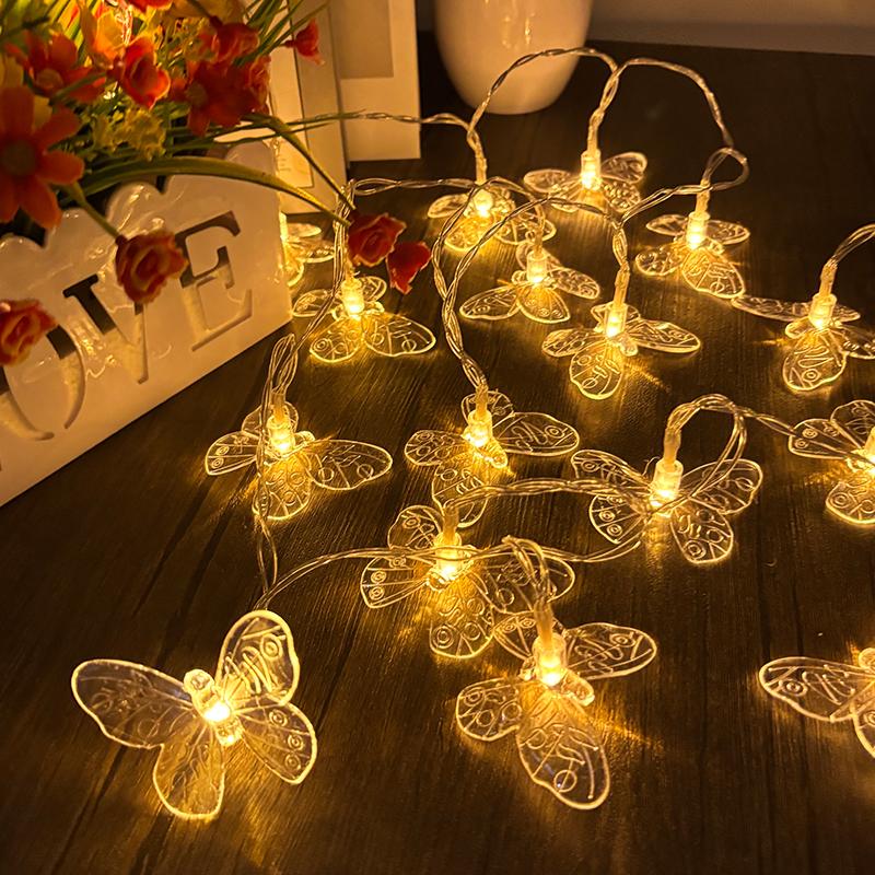 1.5M LED Battery-powered Butterfly Light String Fairy Lights for Wedding Birthday Party Room Garden Bedroom Living Room Decor