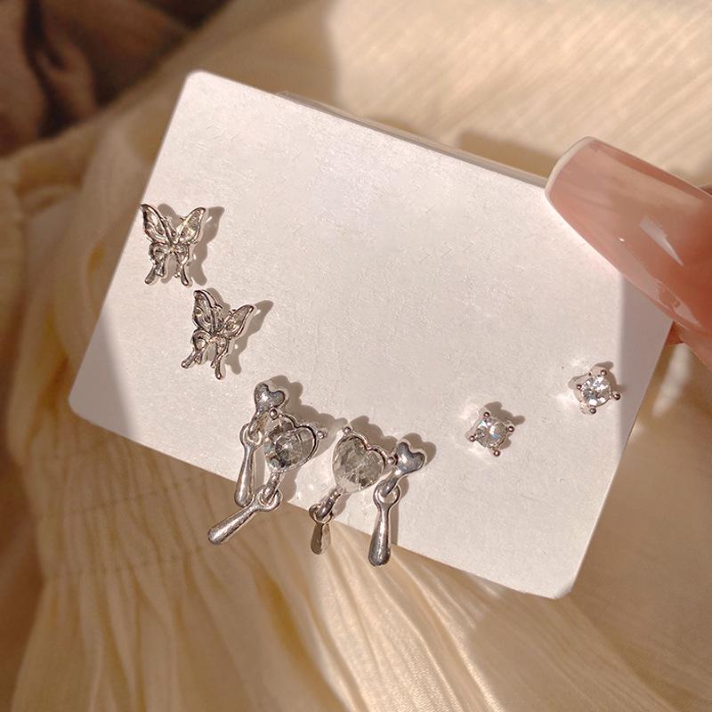 

Комплект из 6 серег Girly Butterfly & Diamond Love