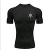 Gothic Cross Pattern  Men’s Sport T-shirt Training/fitness Compression Athletic Wear  Running T-shirt  Rashgard Y2K Top
