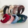 PROLY New Fashion Headband For Women Wide Side Warm Golden Velvet Hairband Center Knot Headwear Autumn Winter Hair Accessories
