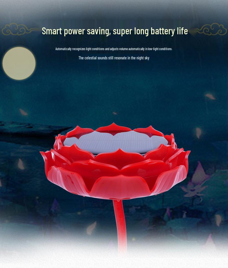 Lotus 24-Hour Solar Outdoor Speaker: Rainproof, Lightning-Protected, Sun & Frost Resistant, High Volume Playback