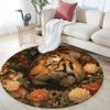 Tiger pattern round rug,Carpet Rug for Living Room Bedroom Playroom ,Non-slip Floor Mat,Holiday Gifts and Birthday Gifts.