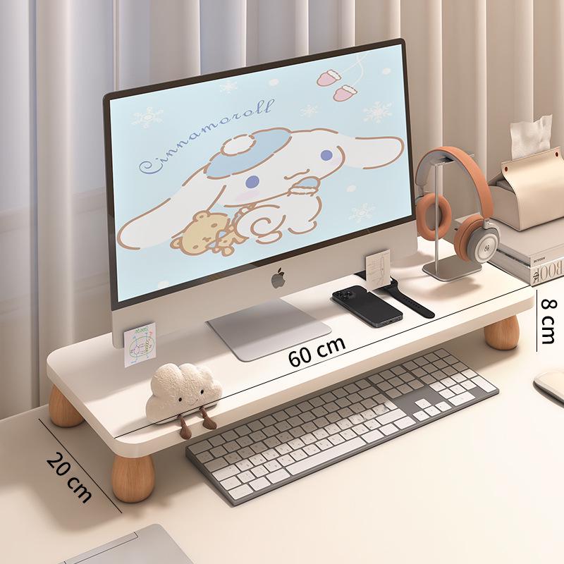 Curved Edge Desktop Monitor Stand and Storage Shelf